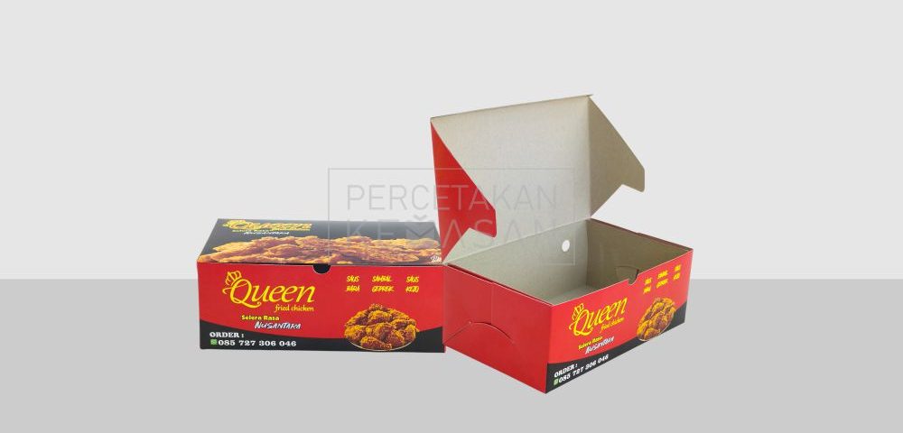 Pesan Dus Chicken di Percetakan Kemasan, Bebas Request Bentuk & Ukuran Biar Produkmu Makin Laris Manis